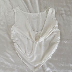 Elegant White Drape Top